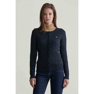 PULÓVER GANT STRETCH COTTON CABLE CARDIGAN EVENING BLUE kép