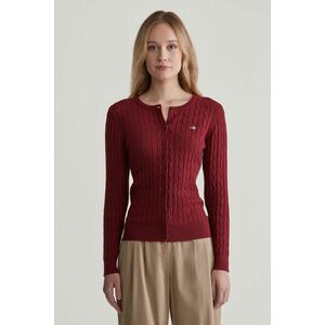 PULÓVER GANT STRETCH COTTON CABLE CARDIGAN PLUMPED RED kép