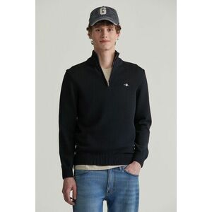 PULÓVER GANT CASUAL COTTON HALFZIP BLACK kép