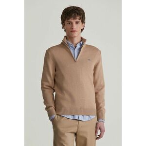 PULÓVER GANT CASUAL COTTON HALFZIP KHAKI MEL kép