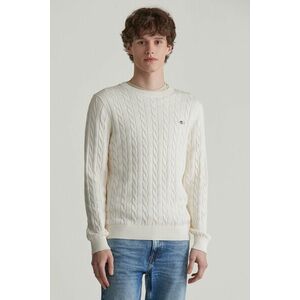 PULÓVER GANT COTTON CABLE C-NECK CREAM kép