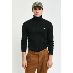 GARBÓ GANT COTTON CABLE TURTLE NECK BLACK kép