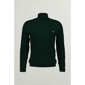 GARBÓ GANT COTTON CABLE TURTLE NECK TARTAN GREEN kép