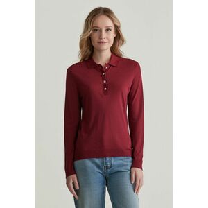 PÓLÓ GANT REG SEAMLESS LS POLO PLUMPED RED kép