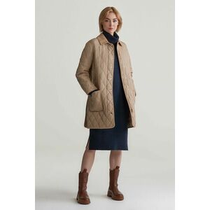 KABÁT GANT QUILTED COAT WITH CORD DETAILS DARK KHAKI kép