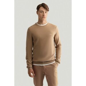 PULÓVER GANT COTTON PIQUE C-NECK DARK KHAKI kép