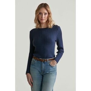 PULÓVER GANT MINI CABLE KNIT C-NECK EVENING BLUE kép