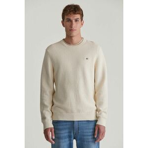 PULÓVER GANT COTTON TEXTURED C-NECK CREAM kép