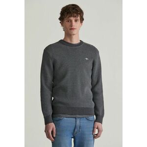 PULÓVER GANT 2-TONE TEXTURED C-NECK DARK GREY MELANGE kép