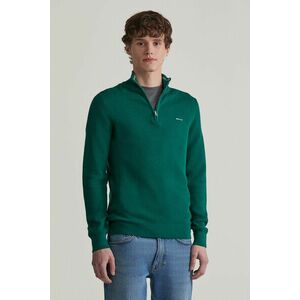 PULÓVER GANT COTTON PIQUE HALFZIP DEEP FOREST GREEN kép