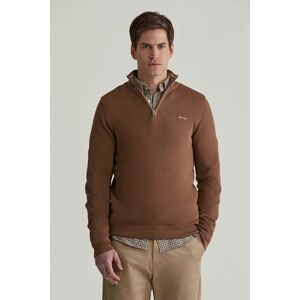 PULÓVER GANT COTTON PIQUE HALFZIP HAZELNUT MELANGE kép