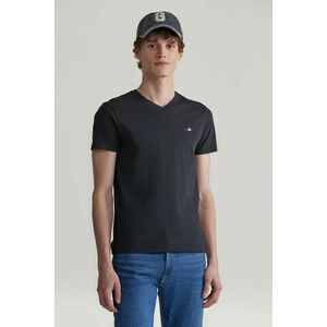 PÓLÓ GANT SLIM SHIELD V-NECK T-SHIRT BLACK kép