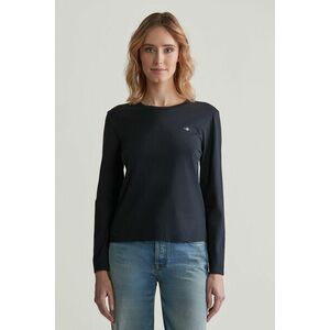 PÓLÓ GANT REG SHIELD LS T-SHIRT BLACK kép