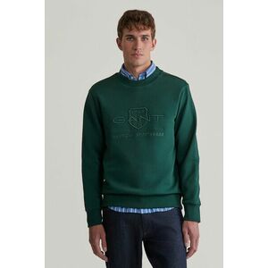 MELEGÍTŐ FELSŐ GANT REG TONAL SHIELD C-NECK SWEAT TARTAN GREEN kép