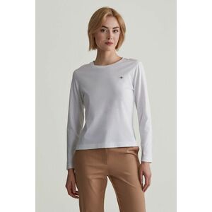 PÓLÓ GANT REG SHIELD LS T-SHIRT WHITE kép