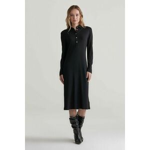 RUHA GANT SLIM LS WOOL JERSEY DRESS BLACK kép