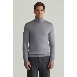 KARDIGÁN GANT EXTRAFINE MERINO WOOL TURTLENECK GREY MELANGE kép