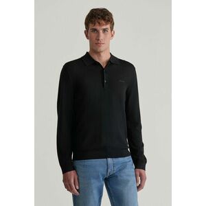 PULÓVER GANT EXTRAFINE MERINO WOOL POLO BLACK kép