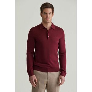 PULÓVER GANT EXTRAFINE MERINO WOOL POLO WINE RED kép