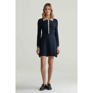 RUHA GANT CONTRAST RIBBED KNITTED DRESS EVENING BLUE kép