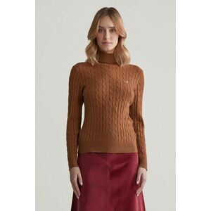 GARBÓ GANT STRETCH COTTON CABLE TURTLENECK CACAO kép