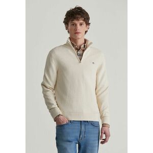 PULÓVER GANT COTTON TEXTURED HALF ZIP CREAM kép