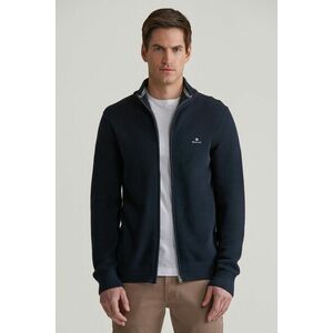 PULÓVER GANT COTTON PIQUE ZIP CARDIGAN EVENING BLUE kép