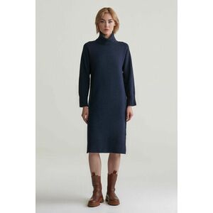 RUHA GANT HERRINGBONE DETAIL ROLLNECK DRESS EVENING BLUE kép