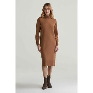 RUHA GANT HERRINGBONE DETAIL ROLLNECK DRESS CACAO kép