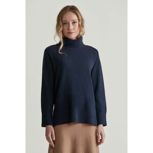 PULÓVER GANT HERRINGBONE DETAIL ROLLNECK EVENING BLUE kép