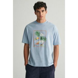 PÓLÓ GANT HAWAII PRINTED GRAPHIC SS T-SHIRT DOVE BLUE kép