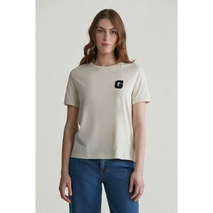 PÓLÓ GANT REG G BADGE SS T-SHIRT CREAM kép