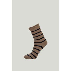 ZOKNI GANT STRIPE WOOL CASHMERE SOCKS CARAMEL BEIGE kép