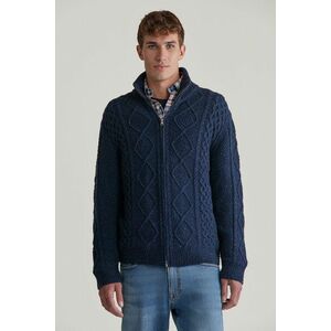 PULÓVER GANT CABLE ZIP CARDIGAN EVENING BLUE kép