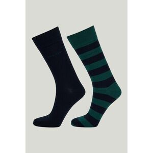 ZOKNI GANT BARSTRIPE AND SOLID SOCKS 2-PACK DEEP FOREST kép