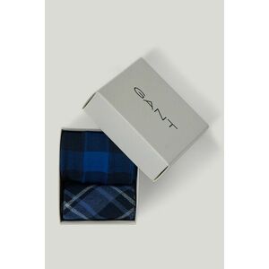 ZOKNI GANT CHECK SOCKS 2-PACK GIFT BOX EVENING BLUE kép