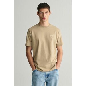 PÓLÓ GANT LOGO SCRIPT SS T-SHIRT DRIED KHAKI kép