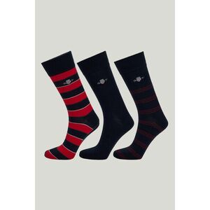 ZOKNI GANT SHIELD TIE STRIPE SOCKS 3-PACK GB BRIGHT RED kép