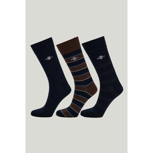 ZOKNI GANT SHIELD TIE STRIPE SOCKS 3-PACK GB EVENING BLUE kép