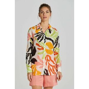 ING GANT REL PALM PRINT COT SILK SHIRT MEDAL YELLOW kép