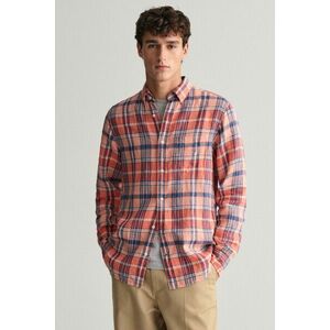 ING GANT REG LINEN MADRAS SHIRT PEACHY PINK kép