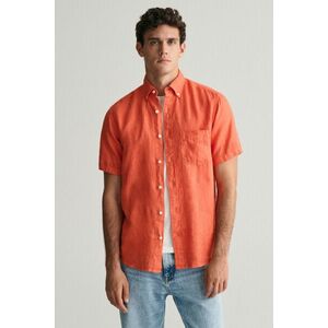 ING GANT REG GMNT DYED LINEN SS SHIRT BURNT ORANGE kép