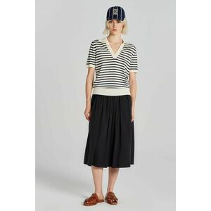 PULÓVER GANT FINE KNIT STRIPED SS RUGGER CREAM kép