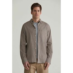 ING GANT REG MICROCHECK FLANNEL SHIRT DARK KHAKI kép