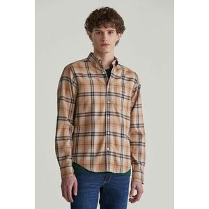 ING GANT REG JASPE FLANNEL PLAID SHIRT CARAMEL BEIGE kép