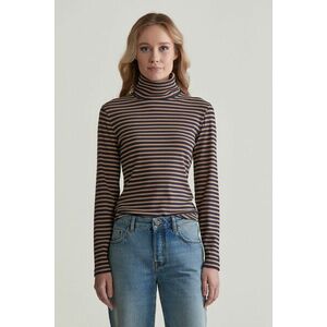 GARBÓ GANT SLIM STRIPED RIB TURTLENECK CARAMEL BEIGE kép