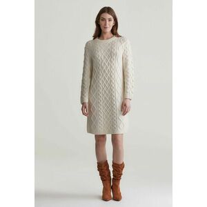 RUHA GANT CABLE KNIT C-NECK DRESS CREAM kép