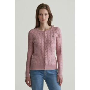 PULÓVER GANT STRETCH COTTON CABLE CARDIGAN DUSTY PINK kép