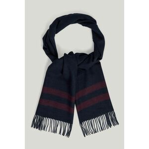 SÁL GANT MERINO WOOL STRIPED WOVEN SCARF EVENING BLUE kép