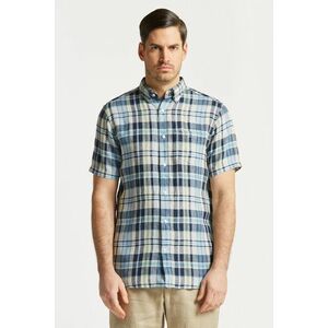 ING GANT REG LINEN MADRAS SHIRT SS MARINE kép